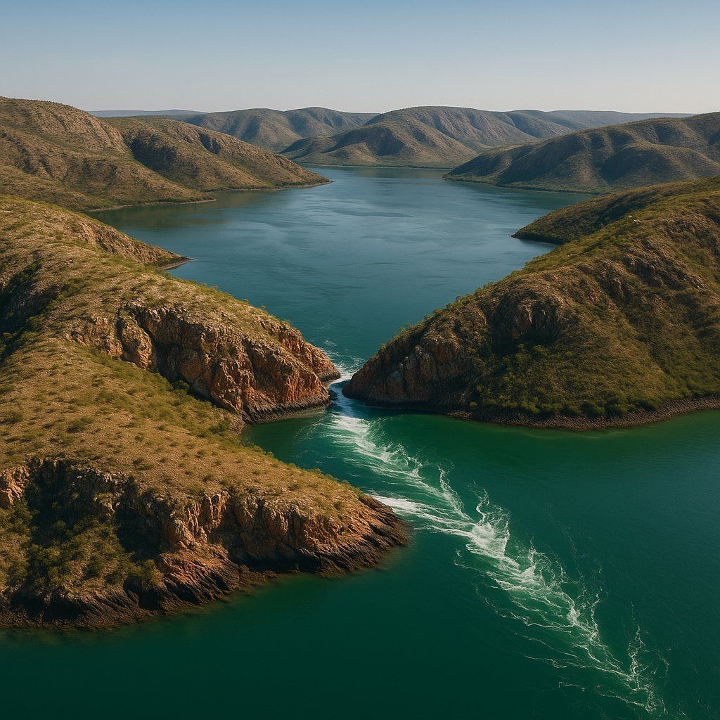 Cruise Talbot Bay & Horizontal Falls Cruise Port - overhead view of the Talbot Bay itinerary stop located in the South Pacific - Australia cruising region