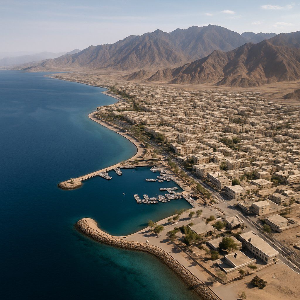 Cruise The Gulf Of Aqaba Cruise Port - overhead view of the Gulf Of Aqaba itinerary stop located in the Other (Asia/Africa/Middle East) cruising region