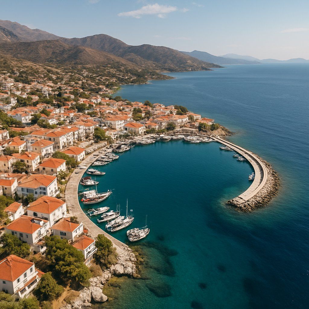Datca, Turkey Cruise Port - overhead view of the Datca itinerary stop located in the Europe - Eastern Europe cruising region