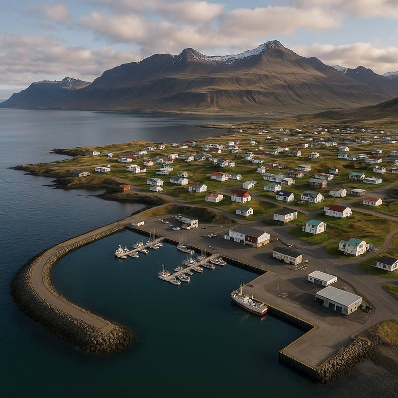 Djupivogur, Iceland Cruise Port - overhead view of the Djupivogur itinerary stop located in the Polar Regions cruising region