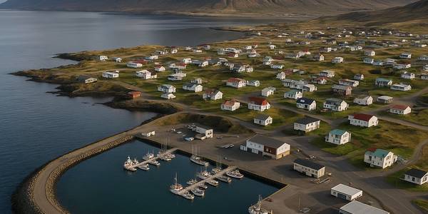 Djupivogur, Iceland Cruise Port - overhead view of the Djupivogur itinerary stop located in the Polar Regions cruising region