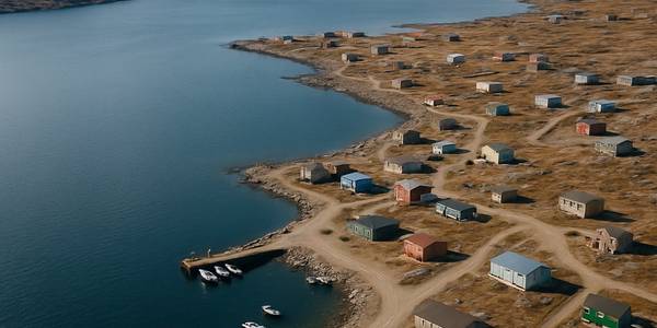Douglas Harbour, Nunavut Cruise Port - overhead view of the Douglas Harbour itinerary stop located in the Polar Regions cruising region