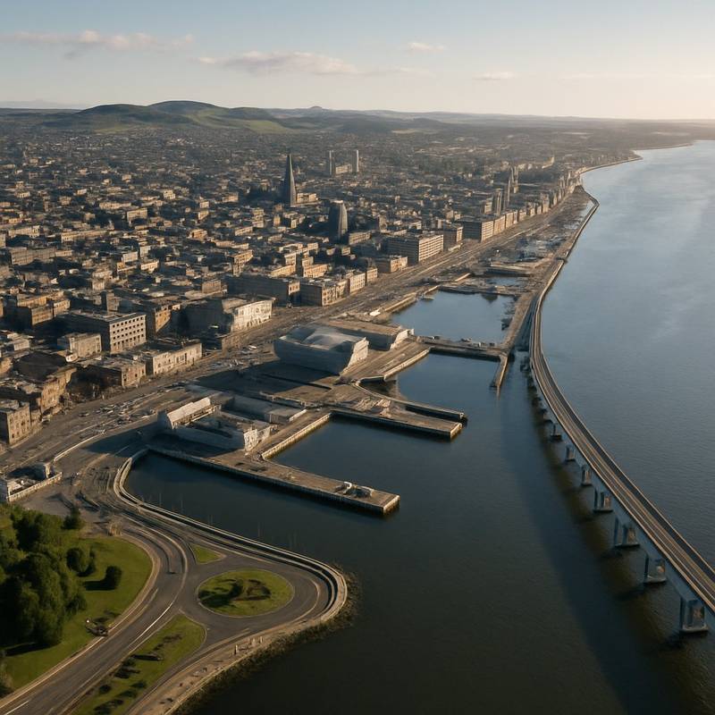 Dundee, Scotland Cruise Port - overhead view of the Dundee itinerary stop located in the Europe - Western Europe cruising region