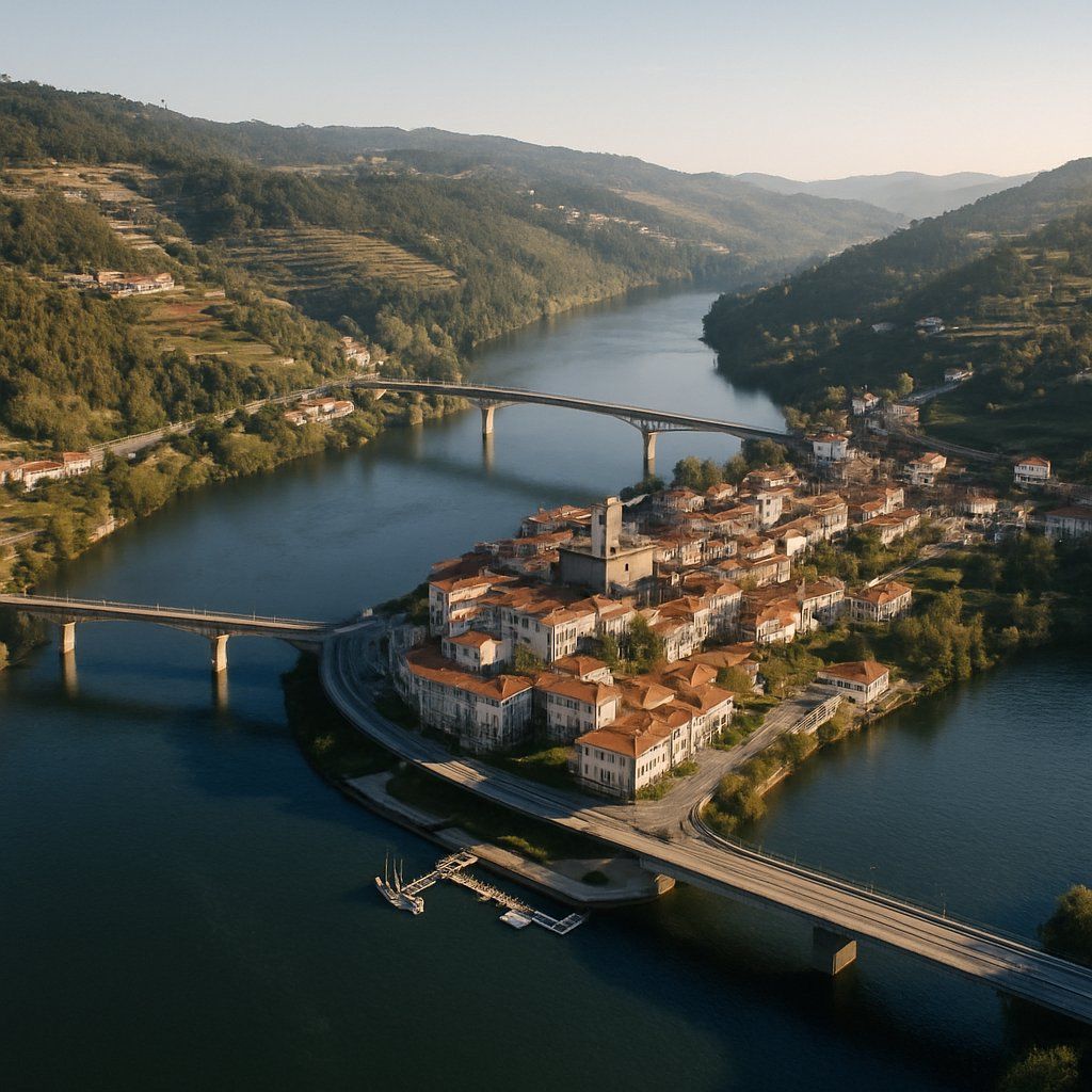 Entre-Os-Rios, Portugal Cruise Port - overhead view of the Entre-Os-Rios itinerary stop located in the Europe - Western Europe cruising region