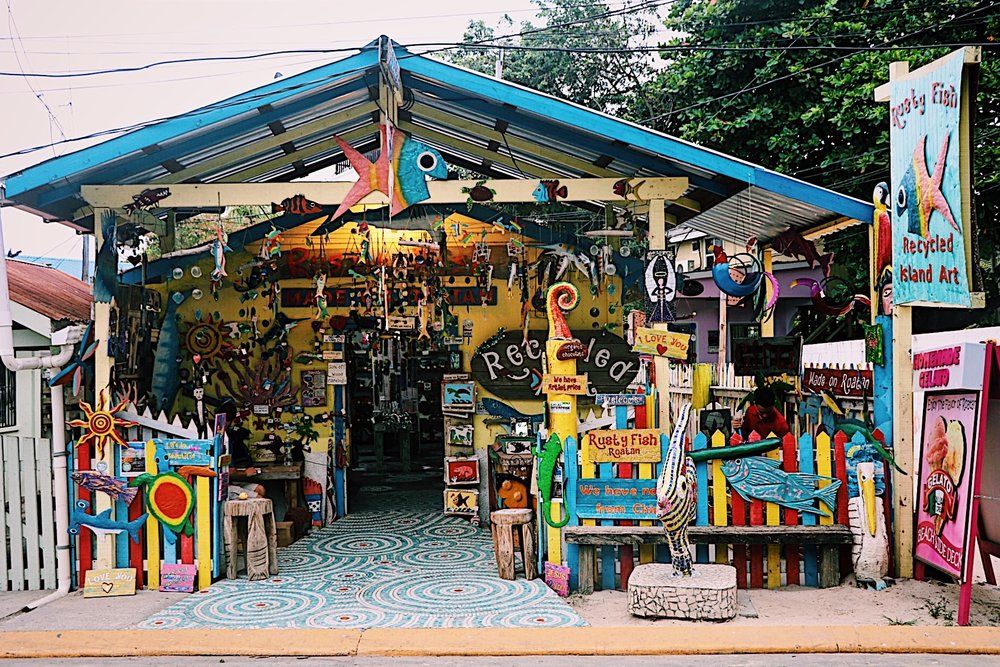 Coxen Hole, Roatan, Bay Islands, Honduras - Main Street in West End
