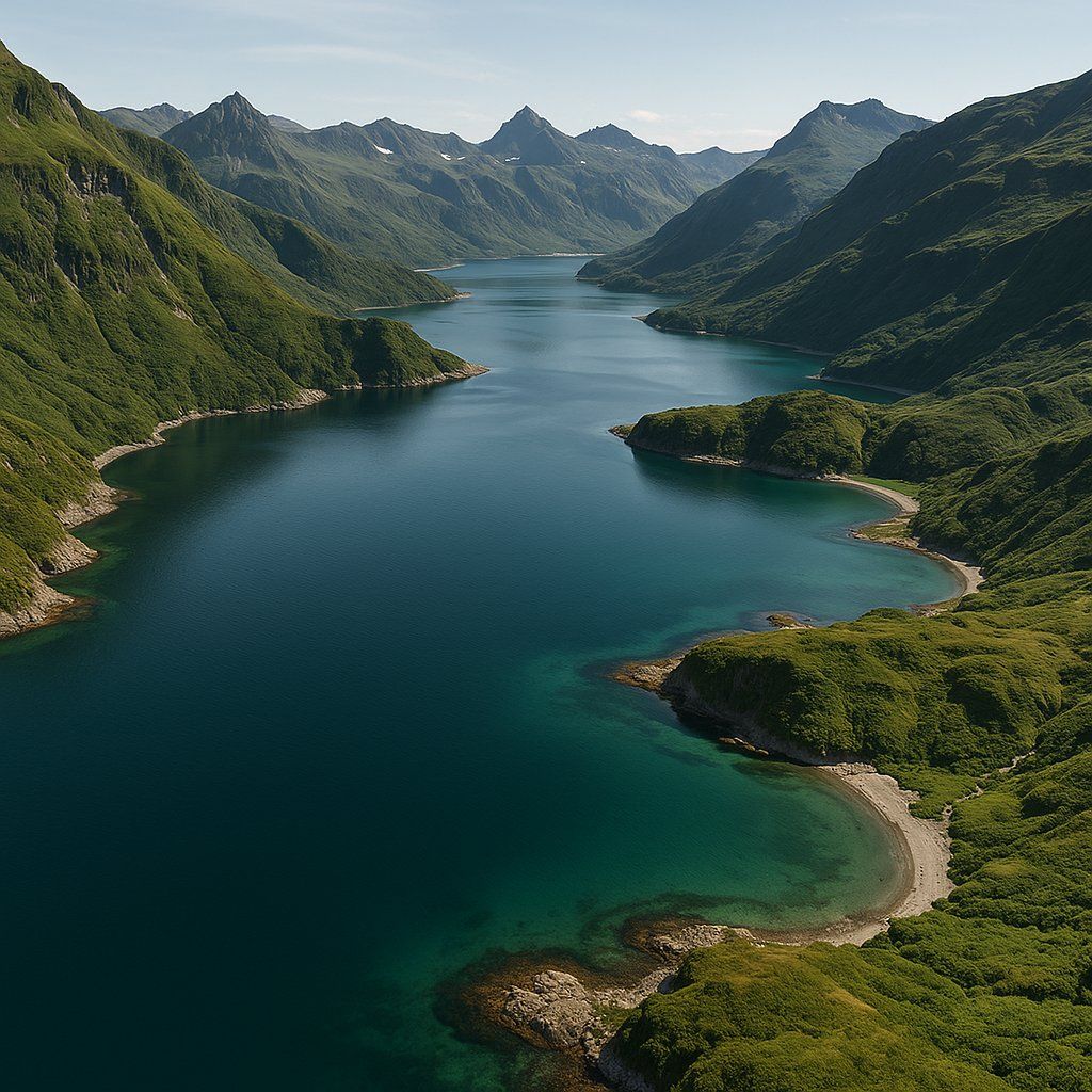 Geographic Harbour (katamai National Park), Alaska Cruise Port - overhead view of the Geographic Harbr itinerary stop located in the Alaska cruising region