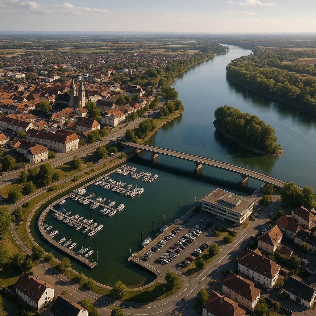 Germersheim (heidelberg), Germany Cruise Port - overhead view of the Germersheim itinerary stop located in the Europe - Western Europe cruising region