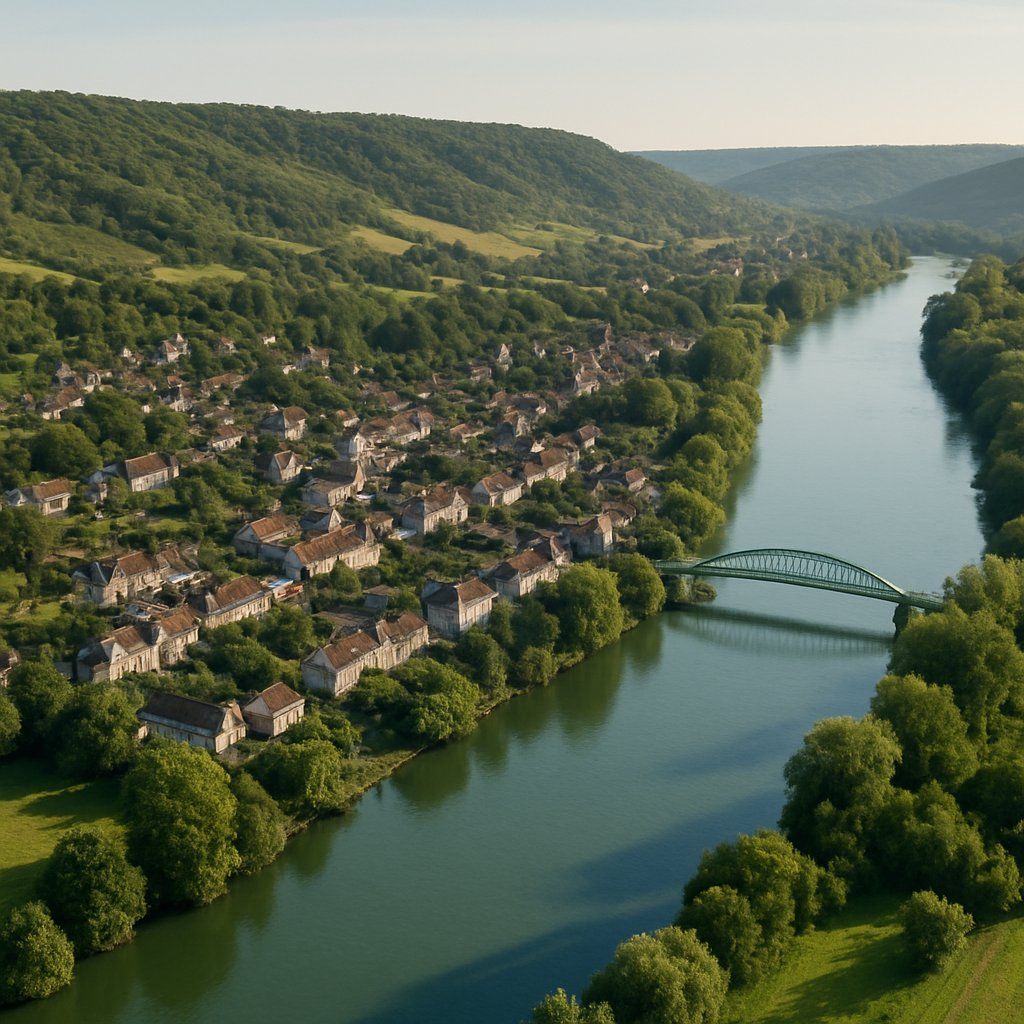 Giverny, France Cruise Port - overhead view of the Giverny itinerary stop located in the Europe - Western Europe cruising region