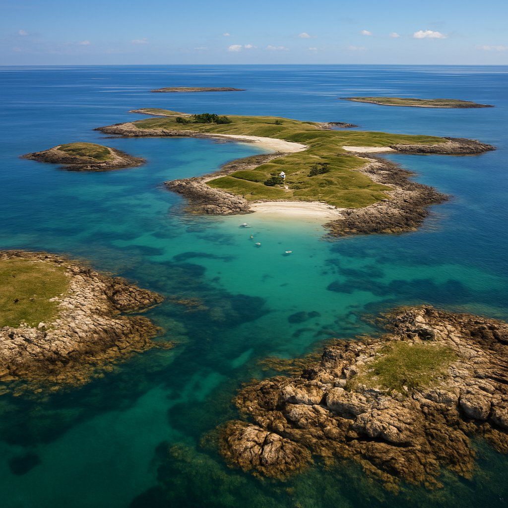 Glenan Islands, France Cruise Port - overhead view of the Glenan Islands itinerary stop located in the Europe - Western Europe cruising region
