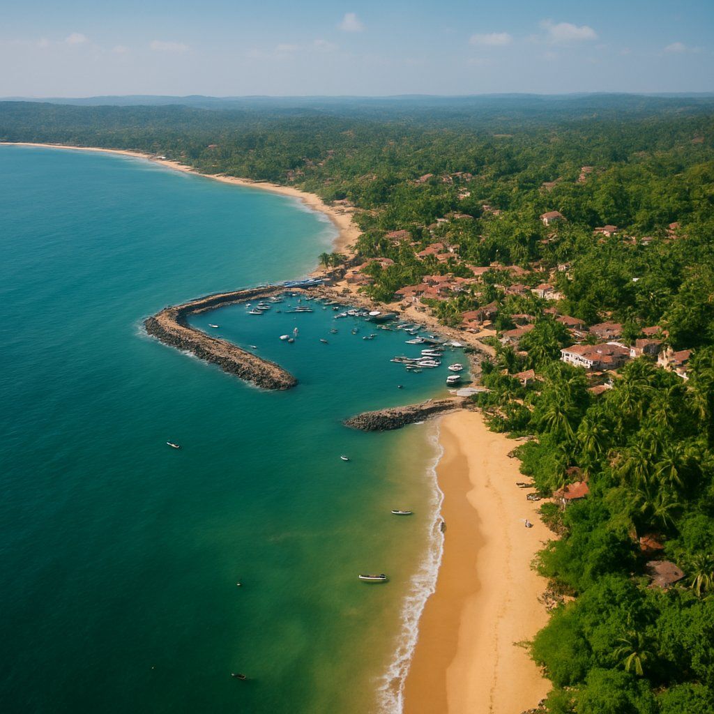 Goa, India Cruise Port - overhead view of the Goa itinerary stop located in the Other (Asia/Africa/Middle East) cruising region