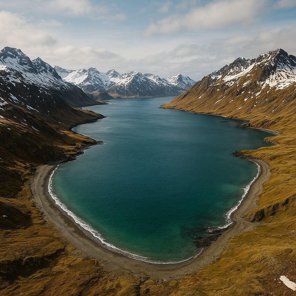 Gold Harbor, South Georgia Island Cruise Port - overhead view of the Gold Harbor itinerary stop located in the Other (Asia/Africa/Middle East) cruising region