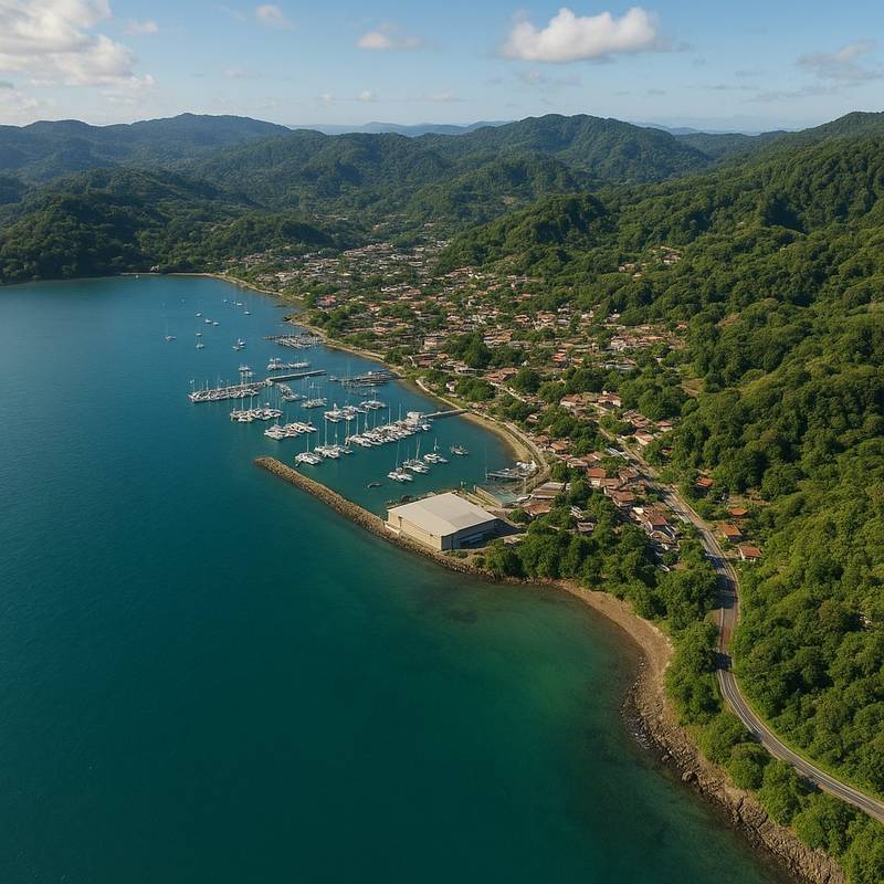 Golfito, Costa Rica Cruise Port - overhead view of the Golfito itinerary stop located in the Central America, Panama Canal cruising region