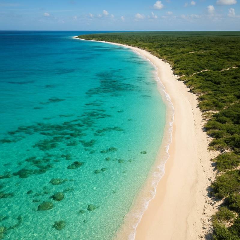 Gordons Beach Long Island, Bahamas Cruise Port - overhead view of the Gordons Beach itinerary stop located in the Caribbean - Bahamas cruising region