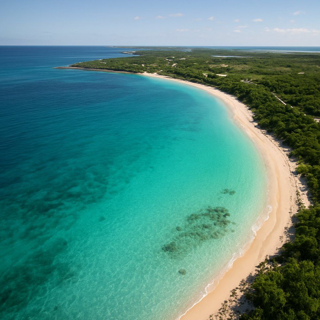 Great Harbour Cay Berry Islands Bahamas Cruise Port - overhead view of the Great Harbour itinerary stop located in the Caribbean - Bahamas cruising region