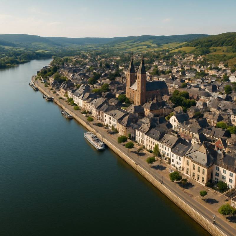 Grevenmacher (trier), Luxembourg Cruise Port - overhead view of the Grevenmacher itinerary stop located in the Europe - Western Europe cruising region