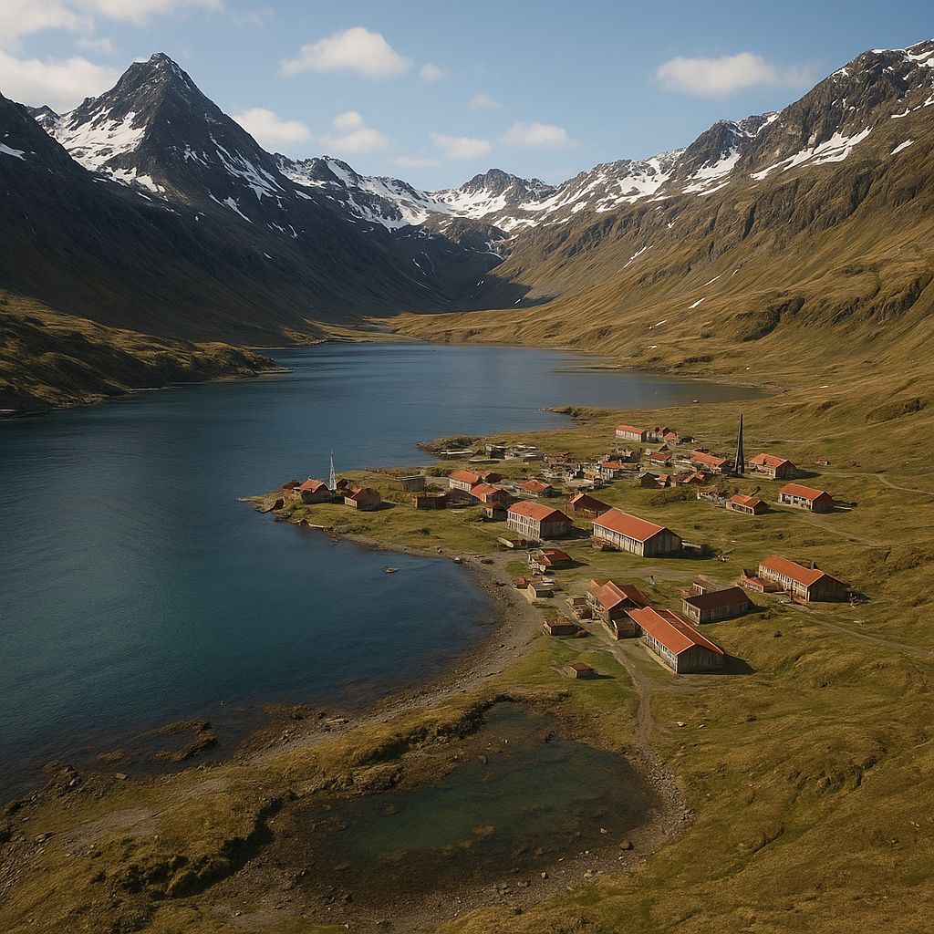 Grytviken, South Georgia Island Cruise Port - overhead view of the Grytviken itinerary stop located in the Other (Asia/Africa/Middle East) cruising region