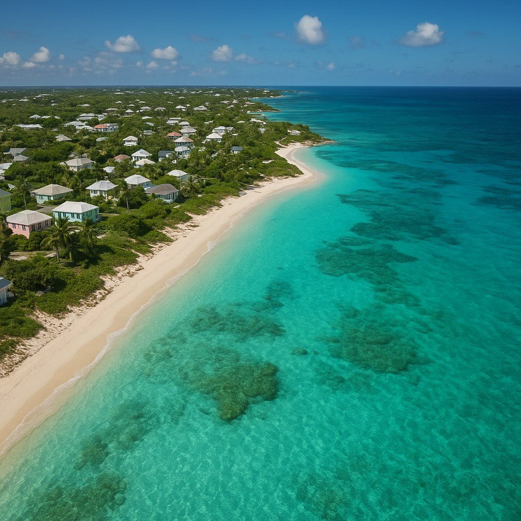 Harbour Island, Bahamas Cruise Port - overhead view of the Harbour Island itinerary stop located in the Caribbean - Bahamas cruising region