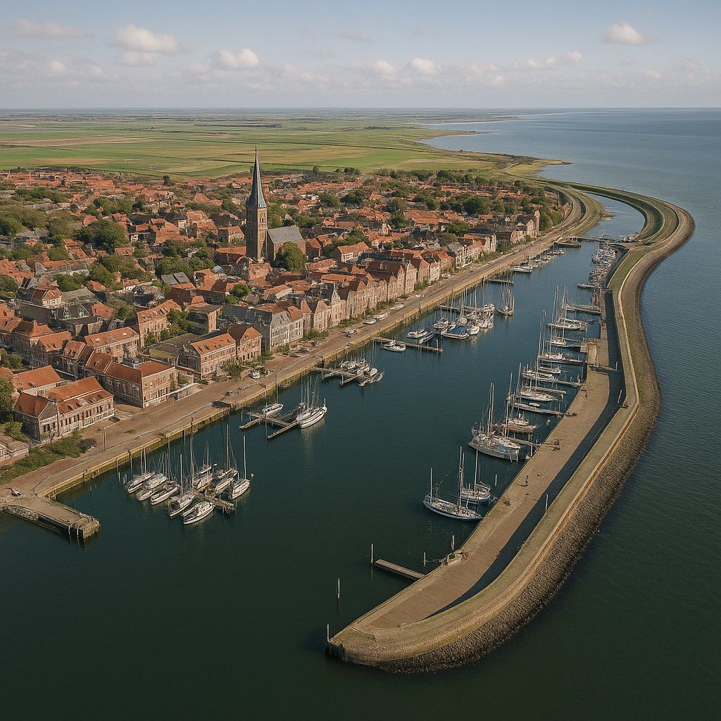 Harlingen Cruise Port - overhead view of the Harlingen itinerary stop located in the Europe - Western Europe cruising region