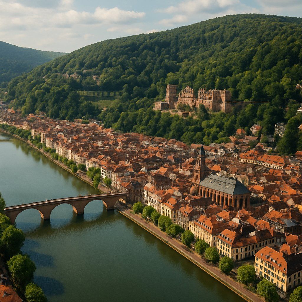 Heidelberg, Germany Cruise Port - overhead view of the Heidelberg itinerary stop located in the Europe - Western Europe cruising region
