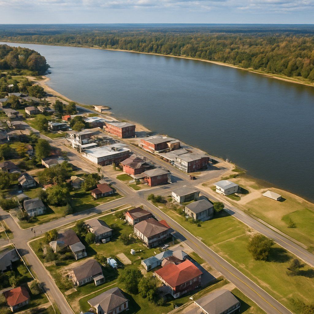 Helena, Arkansas Cruise Port - overhead view of the Helena itinerary stop located in the River Cruises - United States cruising region