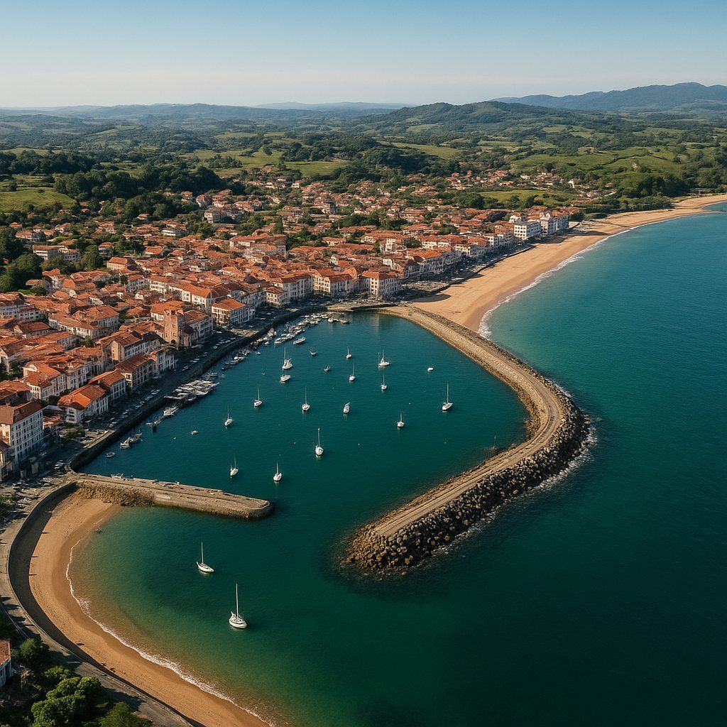 Hendaye (biarritz), France Cruise Port - overhead view of the Hendaye itinerary stop located in the Europe - Western Europe cruising region