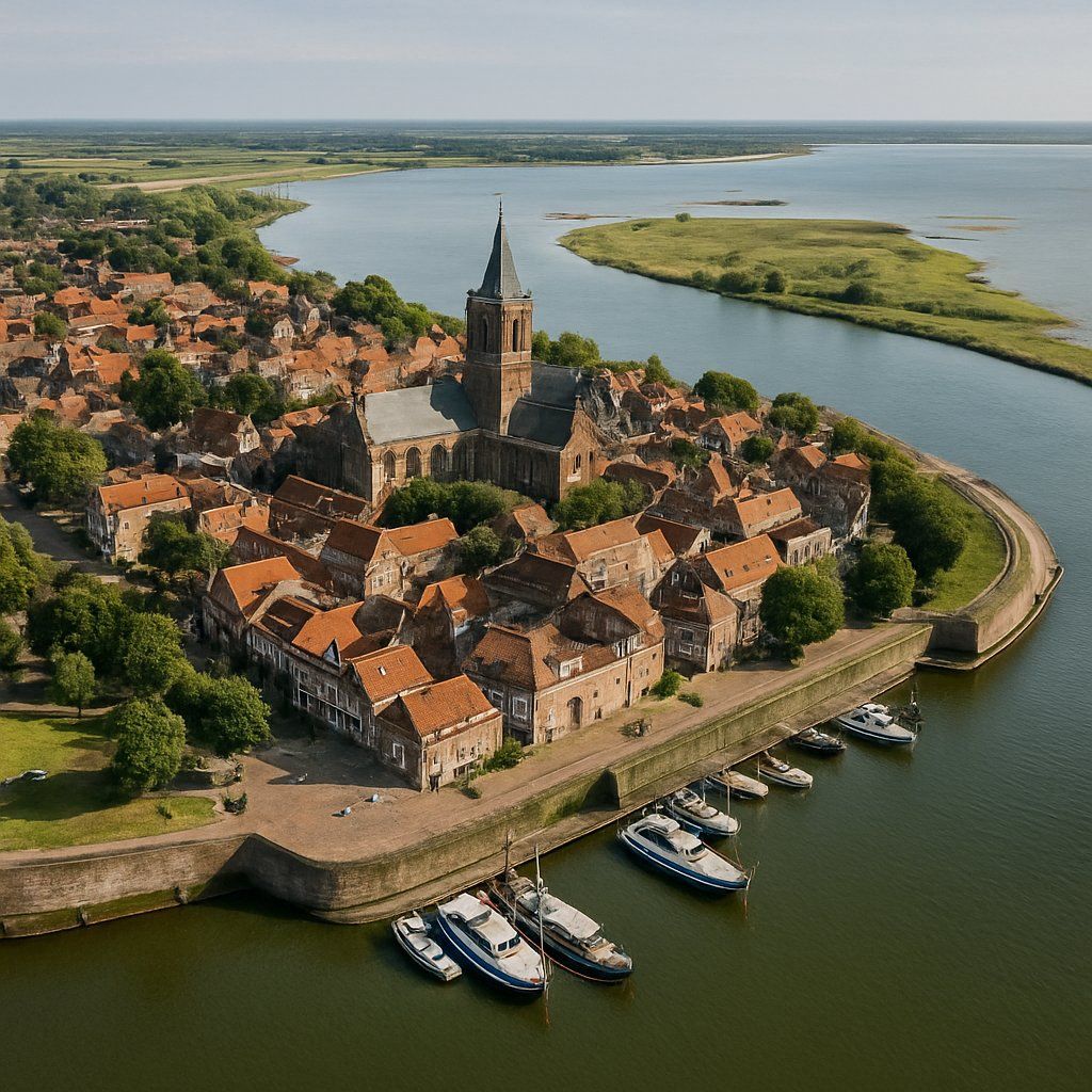 Heusden, Netherlands Cruise Port - overhead view of the Heusden itinerary stop located in the Europe - Western Europe cruising region
