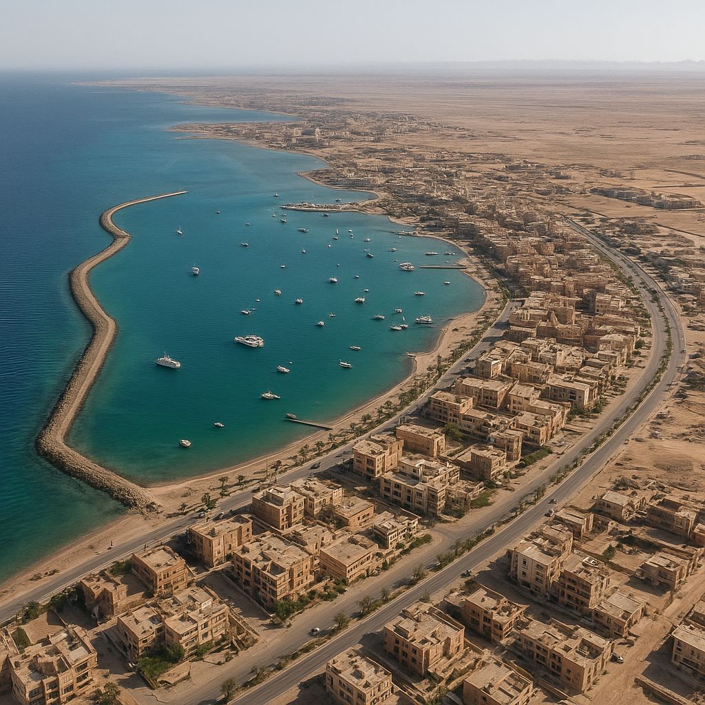Hurghada, Egypt Cruise Port - overhead view of the Hurghada itinerary stop located in the Other (Asia/Africa/Middle East) cruising region