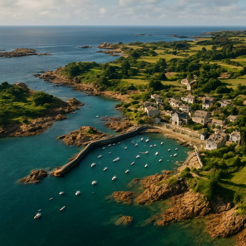 Ile De Brehat France Cruise Port - overhead view of the Ile De Brehat itinerary stop located in the Europe - Western Europe cruising region