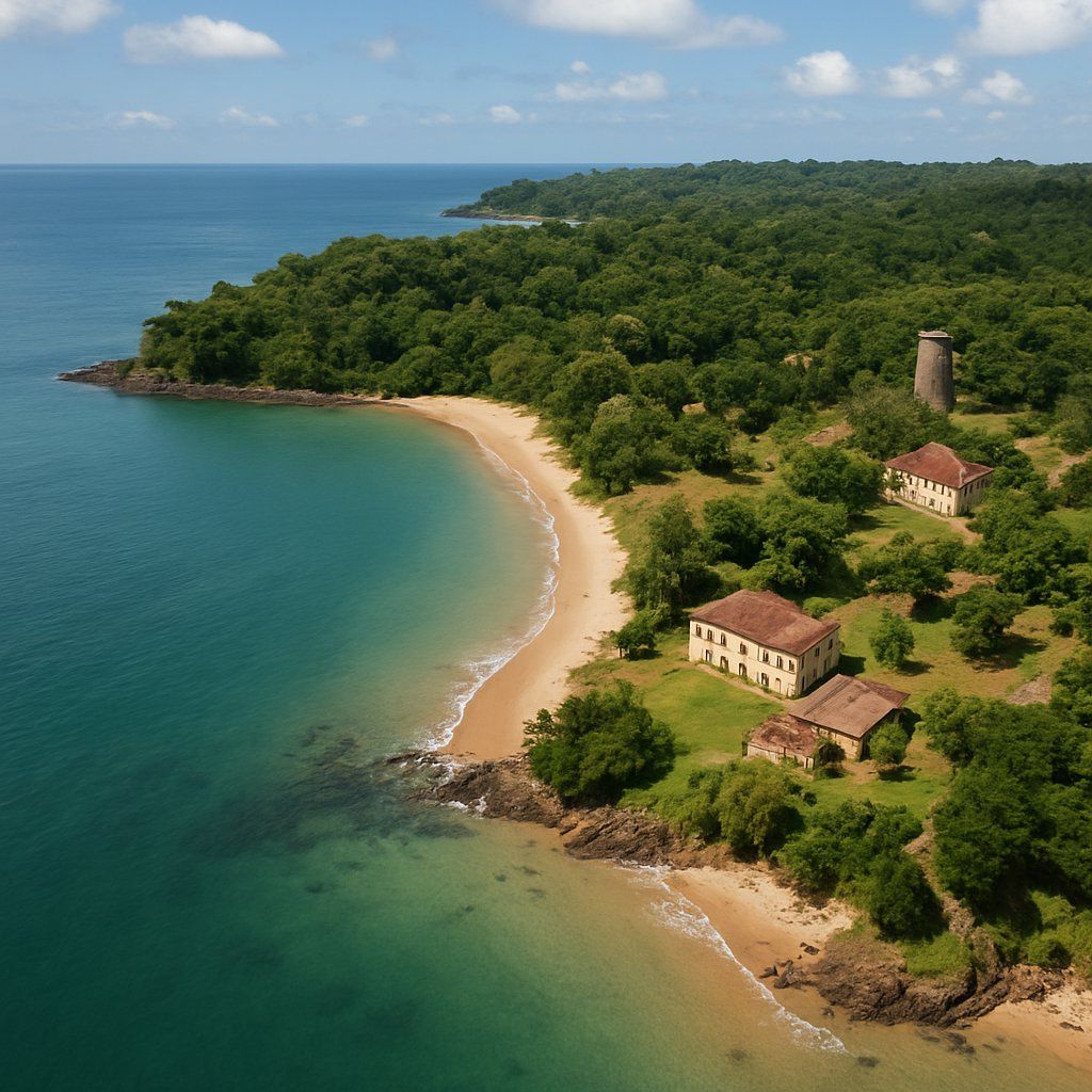 Îles du Salut, French Guiana Cruise Port - overhead view of the Iles du Salut itinerary stop located in the South America cruising region