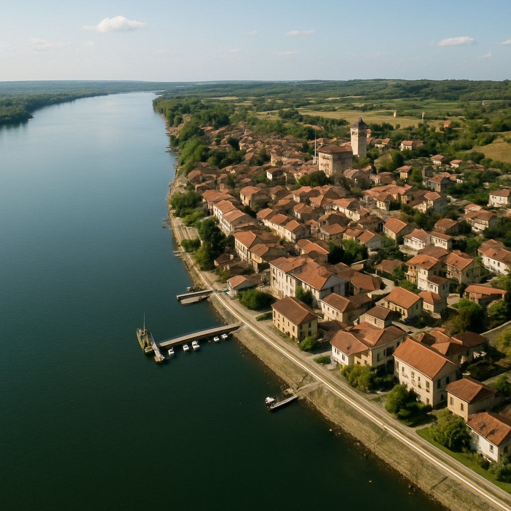 Ilok (vukovar), Croatia Cruise Port - overhead view of the Ilok itinerary stop located in the Europe - Eastern Europe cruising region