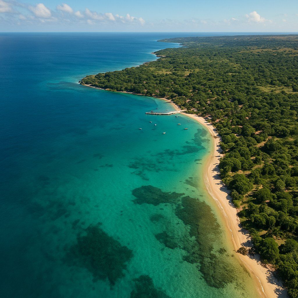 Inhaca Island, Mozambique Cruise Port - overhead view of the Inhaca Island itinerary stop located in the Other (Asia/Africa/Middle East) cruising region