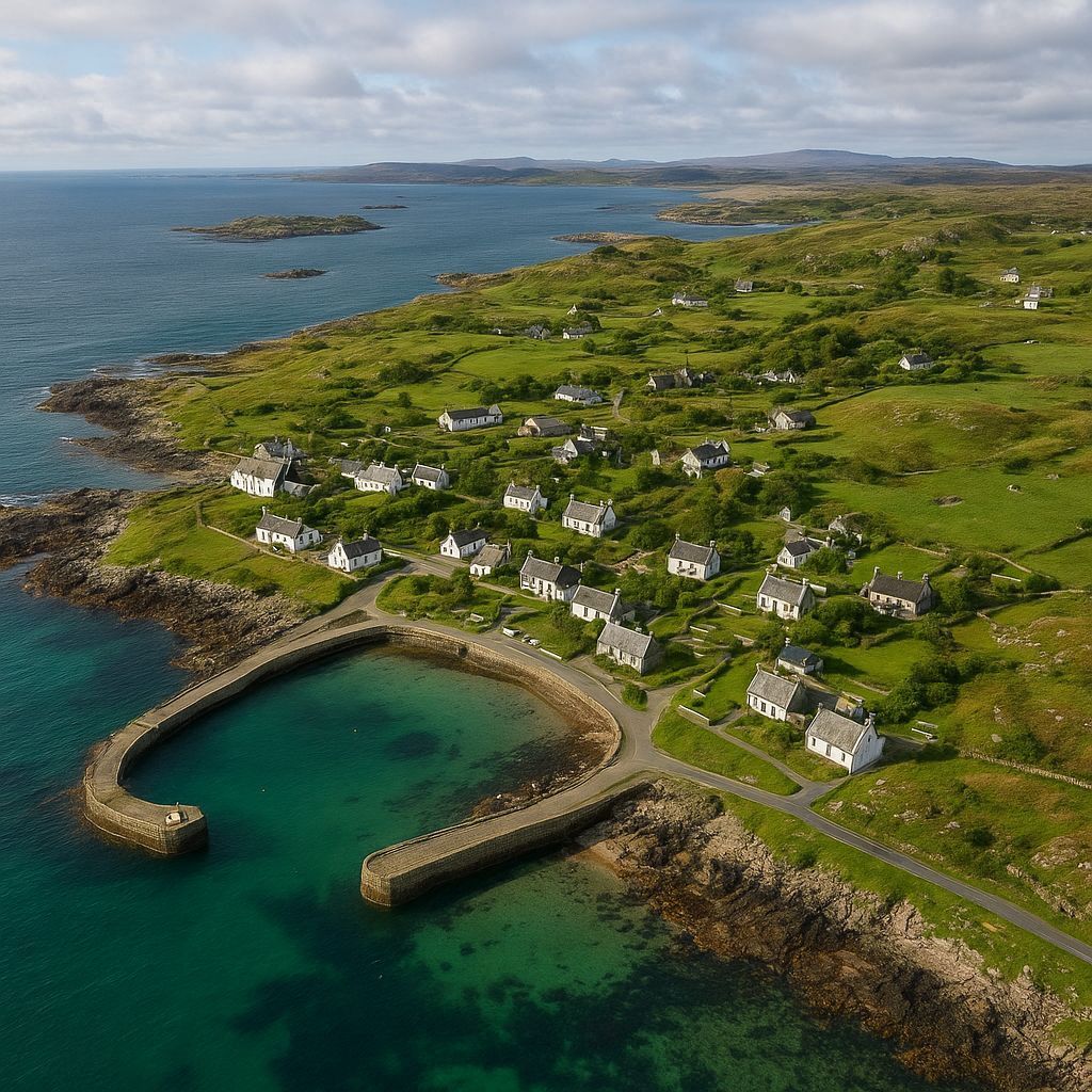 Iona, Island Of Mull, Scotland Cruise Port - overhead view of the Iona itinerary stop located in the Europe - Western Europe cruising region