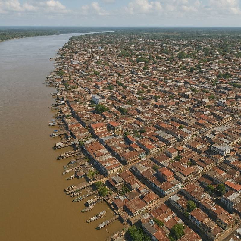 Iquitos, Peru Cruise Port - overhead view of the Iquitos itinerary stop located in the South America cruising region