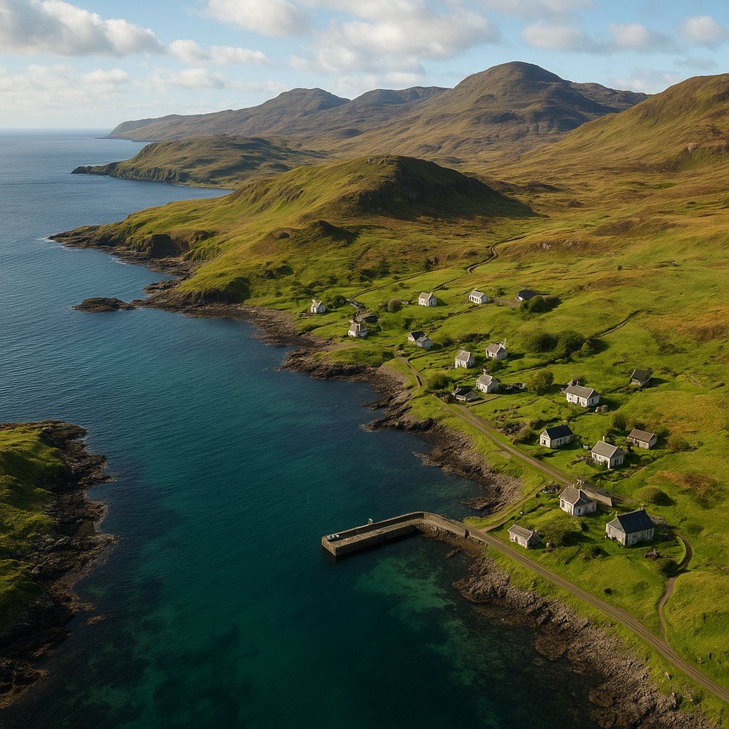 Isle Of Canna Scotland Cruise Port - overhead view of the Isle Of Canna itinerary stop located in the Europe - Western Europe cruising region