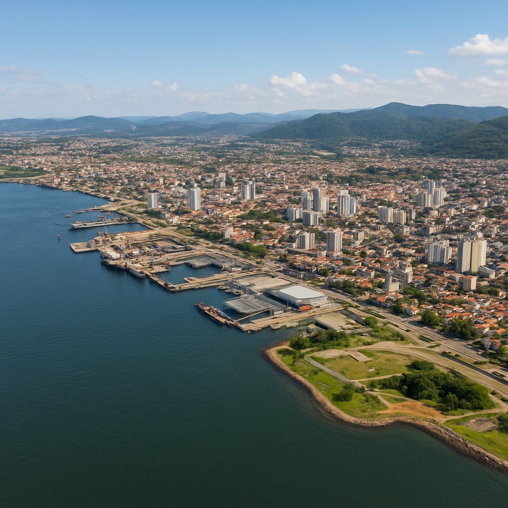 Itajai, Brazil Cruise Port - overhead view of the Itajai itinerary stop located in the South America cruising region