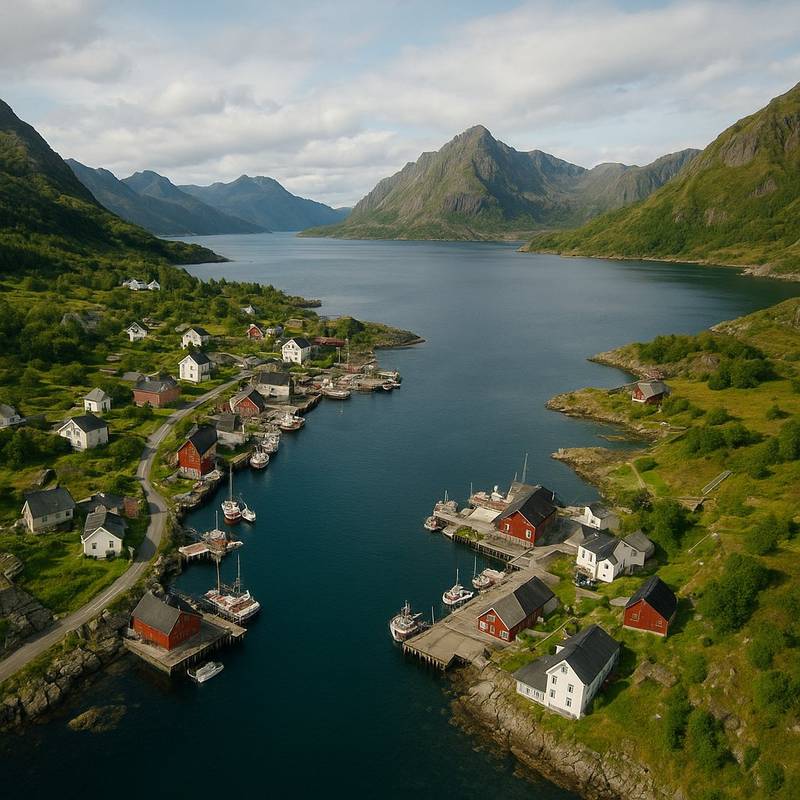 Kalvag, Norway Cruise Port - overhead view of the Kalvag itinerary stop located in the Europe - Northern Europe cruising region