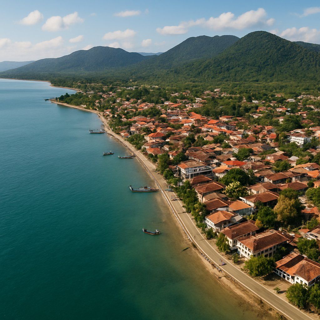 Kampot Cambodia Cruise Port - overhead view of the Kampot itinerary stop located in the Other (Asia/Africa/Middle East) cruising region