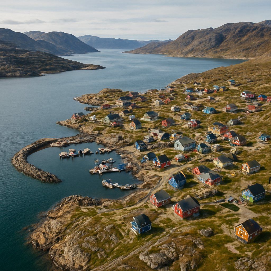 Kangaamiut, Greenland Cruise Port - overhead view of the Kangaamiut itinerary stop located in the Polar Regions cruising region