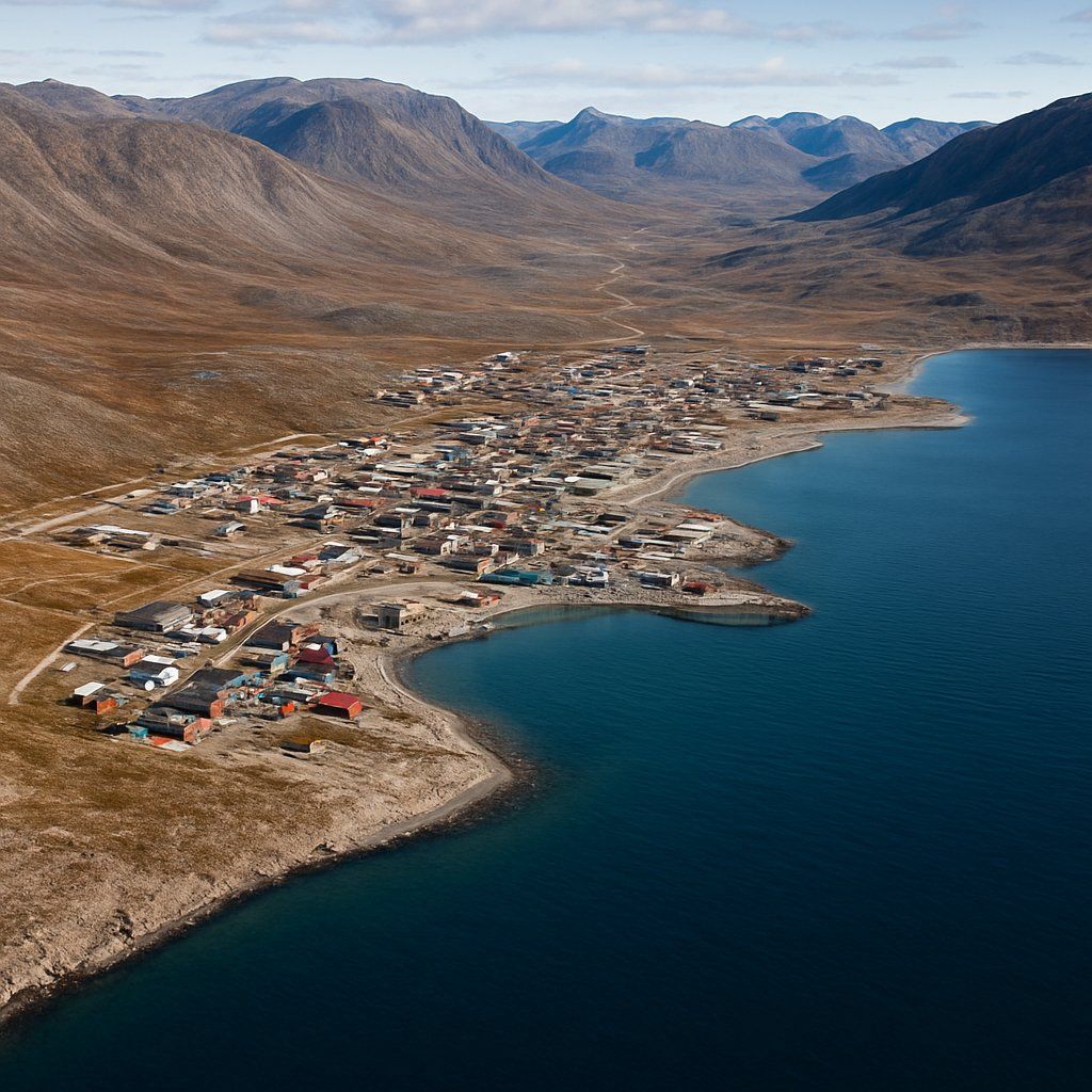Kangerlussuaq, Greenland Cruise Port - overhead view of the Kangerlussuaq itinerary stop located in the Polar Regions cruising region
