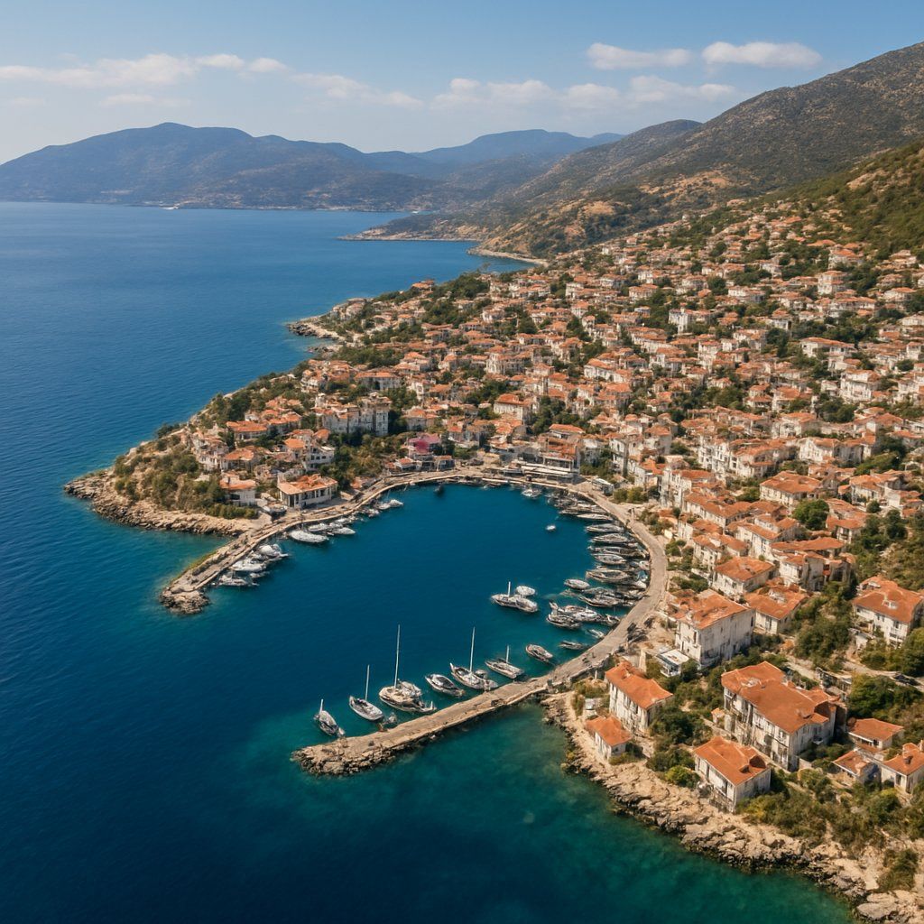 Kas, Turkey Cruise Port - overhead view of the Kas itinerary stop located in the Europe - Eastern Europe cruising region