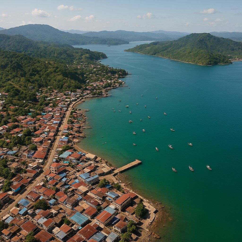 Kawthaung, Myanmar Cruise Port - overhead view of the Kawthaung itinerary stop located in the Other (Asia/Africa/Middle East) cruising region