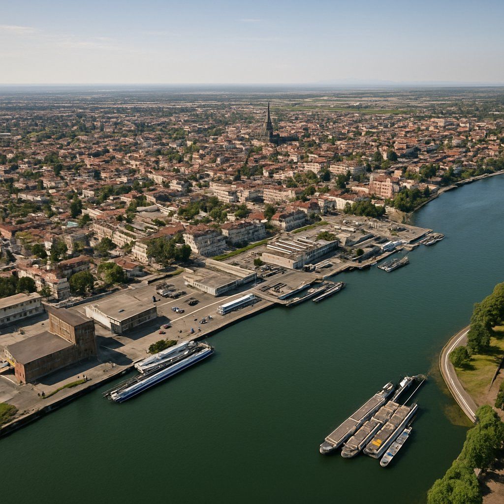 Kehl (strasbourg), Germany Cruise Port - overhead view of the Kehl itinerary stop located in the Europe - Western Europe cruising region