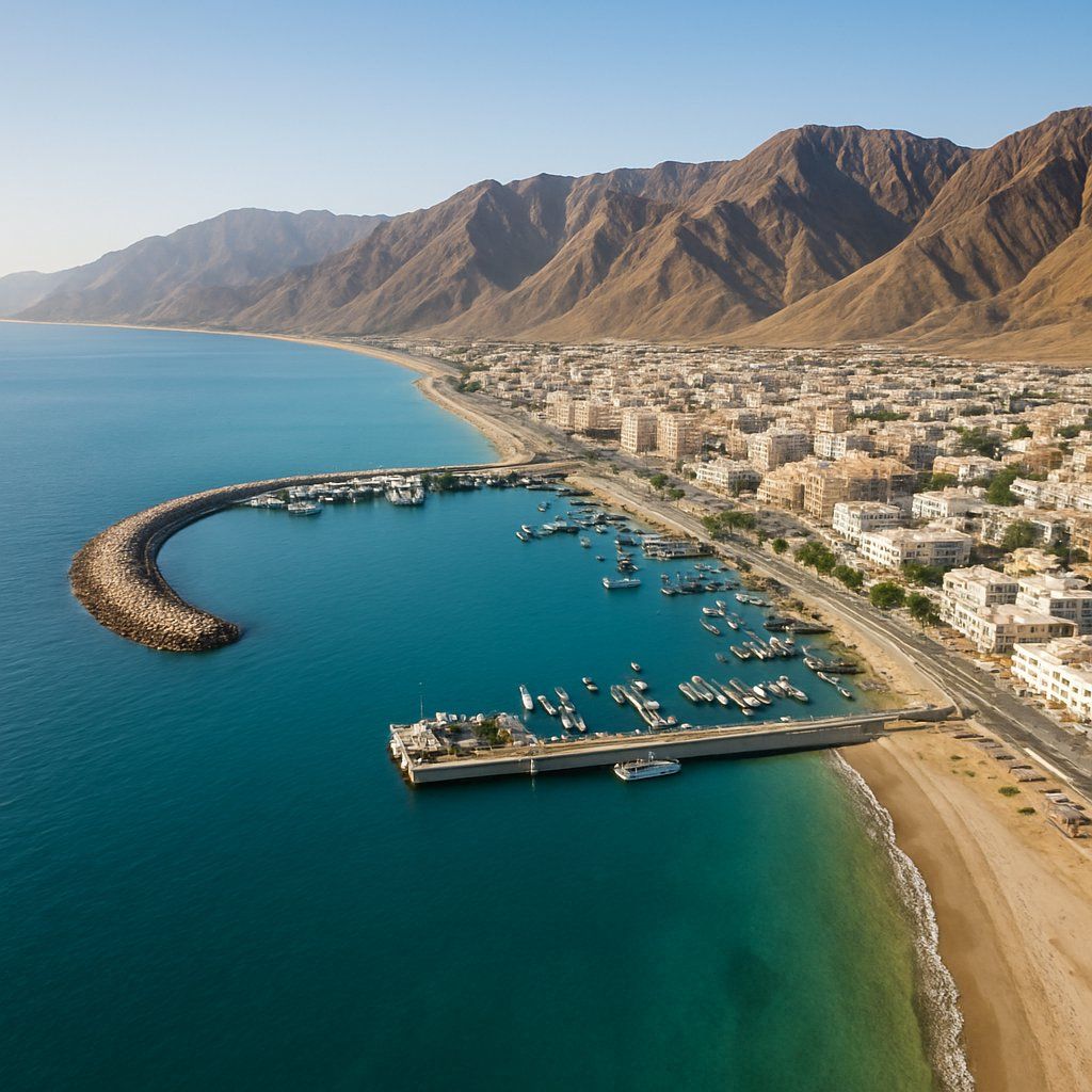 Khor Fakkan, U.a.e. Cruise Port - overhead view of the Khor Fakkan itinerary stop located in the Other (Asia/Africa/Middle East) cruising region