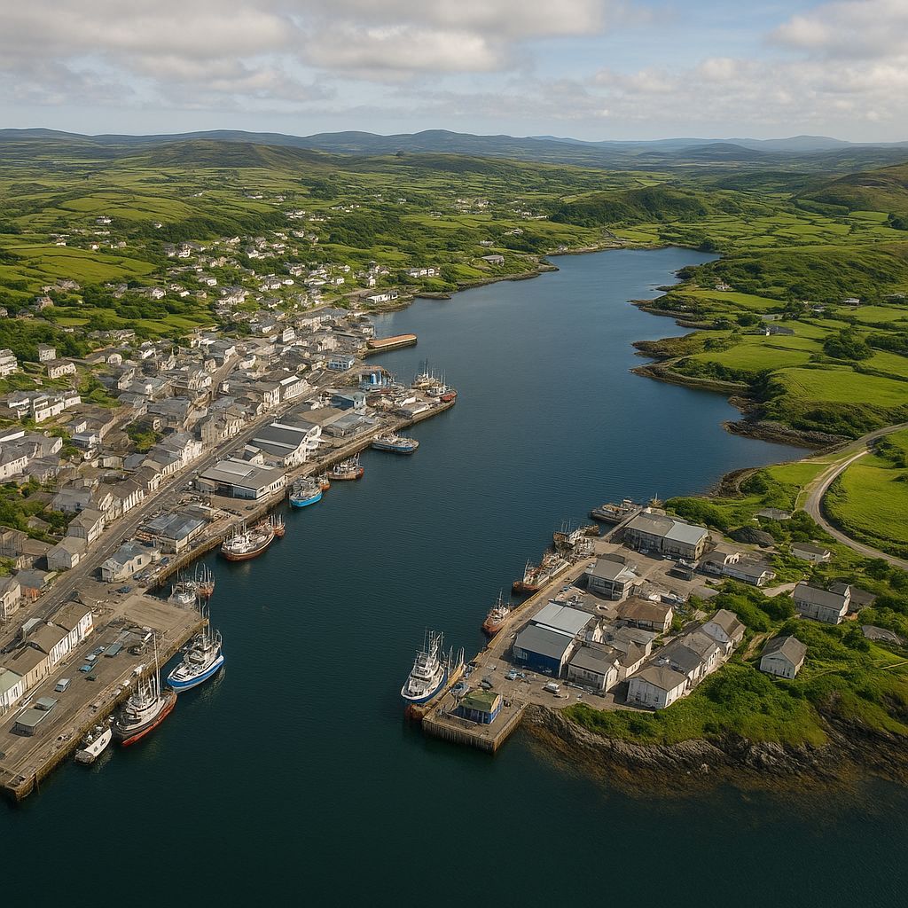 Killybegs, Ireland Cruise Port - overhead view of the Killybegs itinerary stop located in the Europe - Western Europe cruising region