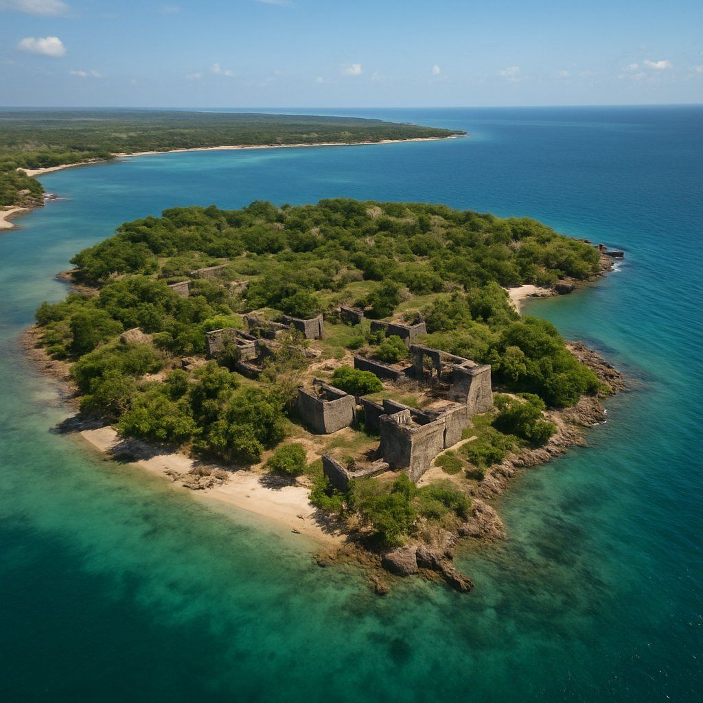 Kilwa Kisiwani, Tanzania Cruise Port - overhead view of the Kilwa Kisiwani itinerary stop located in the Other (Asia/Africa/Middle East) cruising region