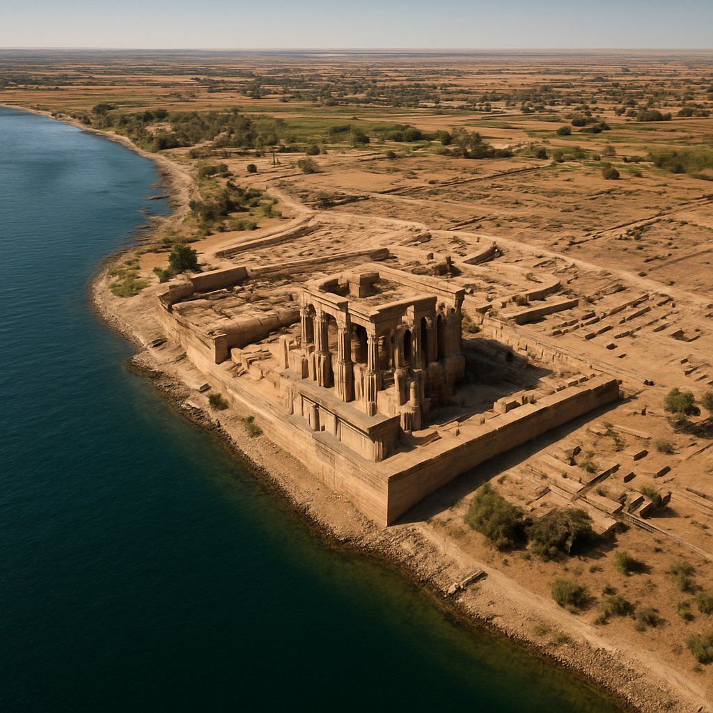 Kom Ombo, Egypt Cruise Port - overhead view of the Kom Ombo itinerary stop located in the Other (Asia/Africa/Middle East) cruising region