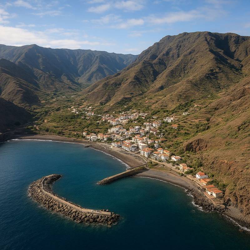 La Gomera, Canary Islands Cruise Port - overhead view of the La Gomera itinerary stop located in the Europe - Western Europe cruising region