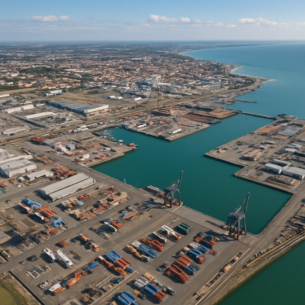 La Pallice (la Rochelle), France Cruise Port - overhead view of the La Pallice itinerary stop located in the Europe - Western Europe cruising region