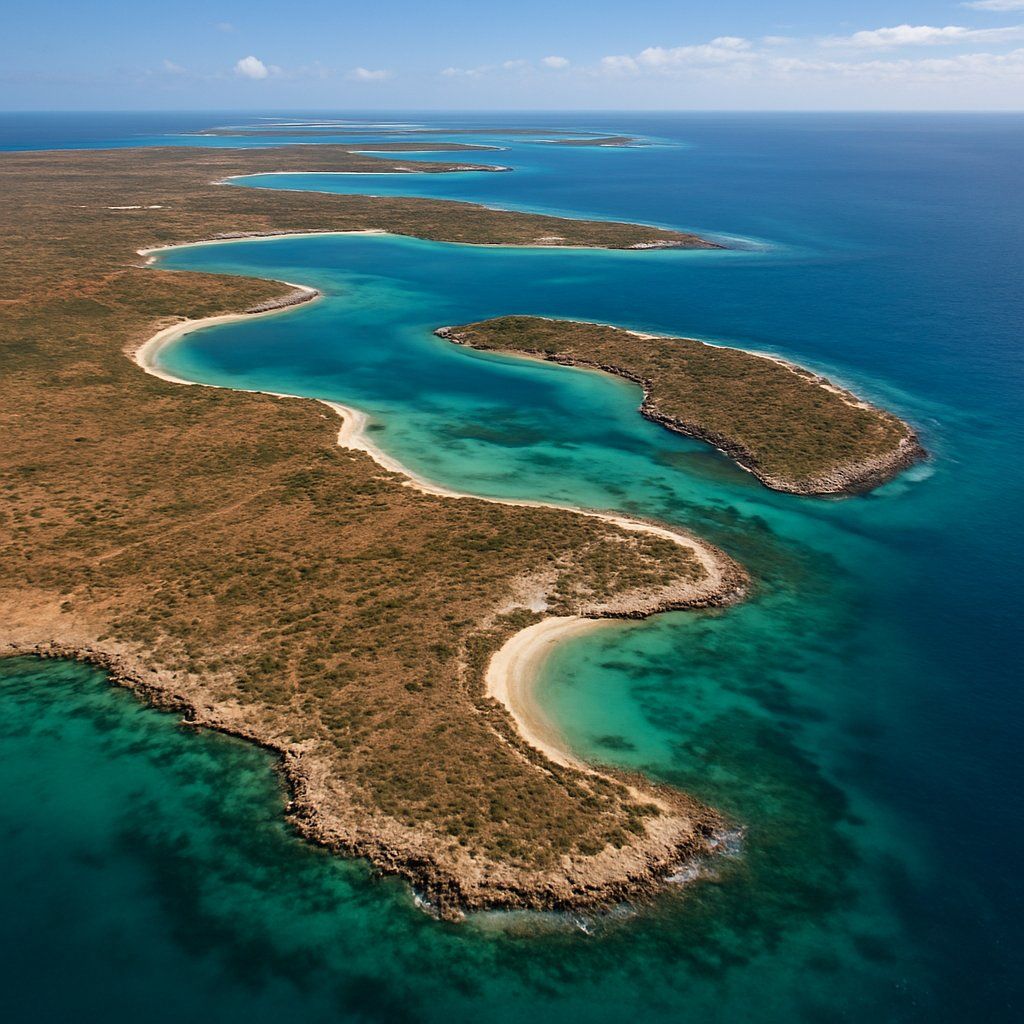 Lacepede Islands Nature Reserve, Western Australia Cruise Port - overhead view of the Lacepede Isl itinerary stop located in the South Pacific - Australia cruising region
