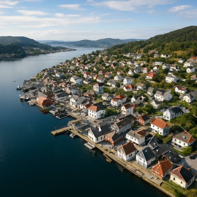 Leirvik, Norway Cruise Port - overhead view of the Leirvik itinerary stop located in the Europe - Northern Europe cruising region